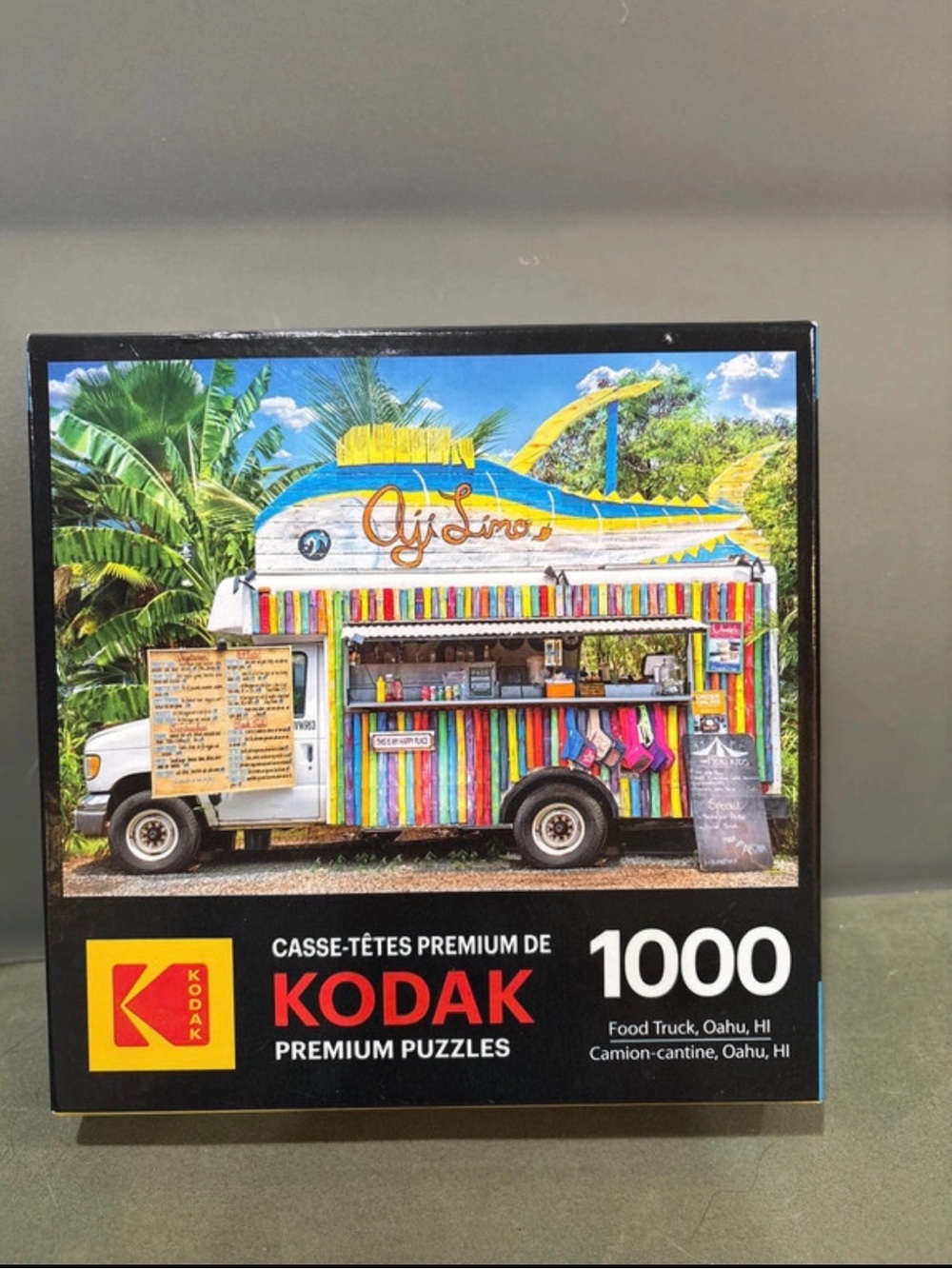 Kodak Colorful Striped Food Truck Puzzle - Blue Yellow Red Green